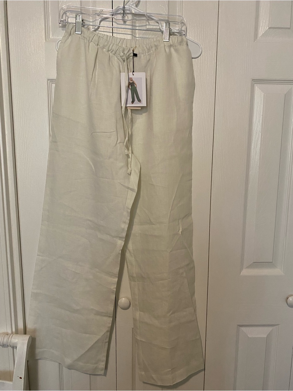 Nation LTD White Linen Relaxed Drawstring Pants